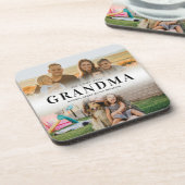 We houden van je Oma gepersonaliseerde 2 foto Bier Onderzetter (Linkerzijde)