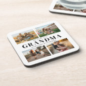 We houden van je Oma Gepersonaliseerde 4 Fotocolla Bier Onderzetter (Linkerzijde)