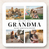 We houden van je Oma Gepersonaliseerde 4 Fotocolla Bier Onderzetter (Voorkant)