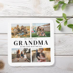 We houden van je Oma Gepersonaliseerde 4 Fotocolla Bier Onderzetter<br><div class="desc">Zeg dat we van je houden tegen oma met een gepersonaliseerd cadeau onderzetters met 4 van je favoriete foto's en kleinkinderen kinder namen. Alle tekst in dit ontwerp is bewerkbaar,  zodat u uw eigen bericht of tekst kunt toevoegen. Verkrijgbaar in verschillende kleuren,  stijlen en producten.</div>