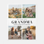 We houden van je Oma Gepersonaliseerde 4 Fotocolla Fleece Deken (Voorkant)