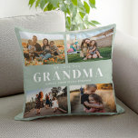 We houden van je Oma Gepersonaliseerde 4 Fotocolla Kussen<br><div class="desc">Zeg dat we van je houden tegen oma dit vakantieseizoen met een gepersonaliseerd kerstcadeaukussen met 4 van je favoriete foto's en kleinkinderen kinder namen en . Alle tekst in dit ontwerp is bewerkbaar,  zodat u uw eigen bericht of tekst kunt toevoegen. Verkrijgbaar in verschillende kleuren,  stijlen en producten.</div>