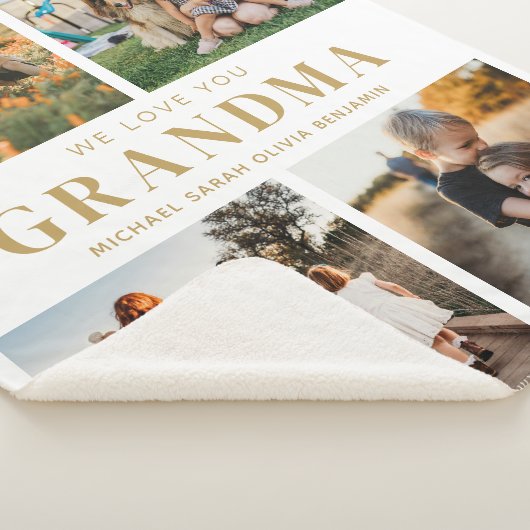 We houden van je Oma Gepersonaliseerde 4 Fotocolla Sherpa Deken (3/4)