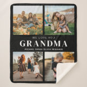 We houden van je Oma Gepersonaliseerde 4 Fotocolla Sherpa Deken (Voorkant)