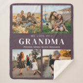 We houden van je Oma Gepersonaliseerde 4 Fotocolla Sherpa Deken (Voorkant)