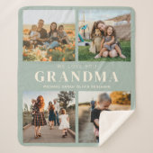 We houden van je Oma Gepersonaliseerde 4 Fotocolla Sherpa Deken (Voorkant)