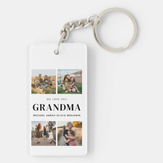 We houden van je Oma Gepersonaliseerde 4 Fotocolla Sleutelhanger (achterkant)