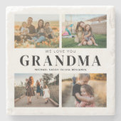 We houden van je Oma Gepersonaliseerde 4 Fotocolla Stenen Onderzetter (Voorkant)
