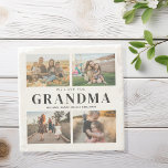 We houden van je Oma Gepersonaliseerde 4 Fotocolla Stenen Onderzetter<br><div class="desc">Zeg dat we van je houden tegen oma met een gepersonaliseerd cadeau stenen onderzetters met 4 van je favoriete foto's en kleinkinderen kinder namen en . Alle tekst in dit ontwerp is bewerkbaar,  zodat u uw eigen bericht of tekst kunt toevoegen. Verkrijgbaar in verschillende kleuren,  stijlen en producten.</div>