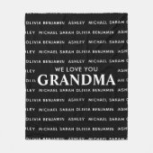 We houden van je Oma Gepersonaliseerde Kinder name Fleece Deken (Voorkant)