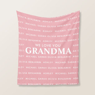 We houden van je Oma Gepersonaliseerde Kinder name Fleece Deken