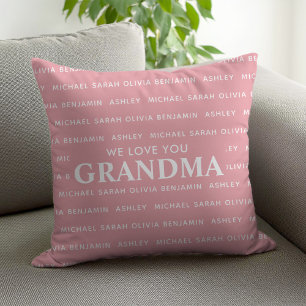 We houden van je Oma Gepersonaliseerde Kinder name Kussen