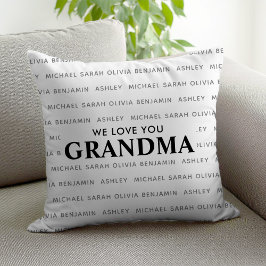 We houden van je Oma Gepersonaliseerde Kinder name Kussen