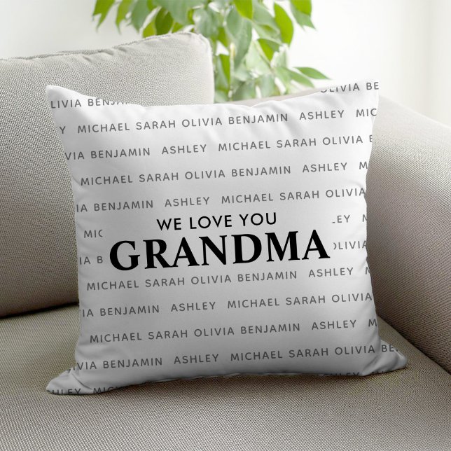 We houden van je Oma Gepersonaliseerde Kinder name Kussen (Creator heeft geüpload)