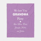 We houden van je oma geschenk script Kinder namen  Fleece Deken (Voorkant)