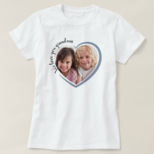 We houden van je oma Heart Foto T-shirt (Design voorkant)