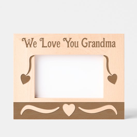 We houden van je Oma houdt van harten Gegraveerde Lijstjes (Voorkant)
