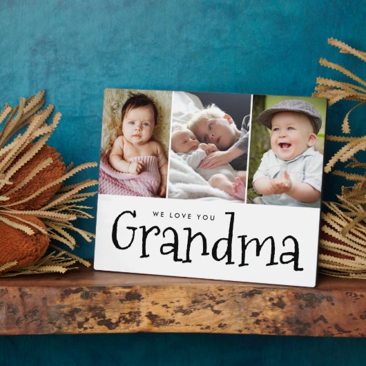We houden van je oma meerdere kleinkinderen foto's fotoplaat (Zijkant)