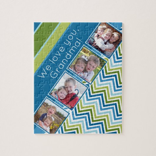 We houden van je oma met 4 foto's en zags legpuzzel (Verticaal)