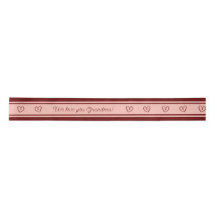 We houden van je oma roze en rode harttekst satijnen lint