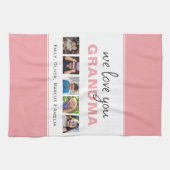 We houden van je oma roze kleinkinderen 5 Foto Theedoek (Horizontaal)