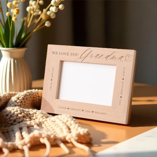 We houden van je Oma Script Hart Grandkid Namen Gegraveerde Lijstjes