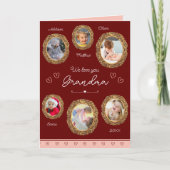 We houden van je oma Six Photo met Text Red Feestdagen Kaart (Voorkant)