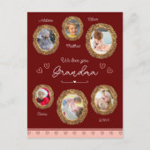 We houden van je oma Six Photo met Text Red Heart Briefkaart (Voorkant)