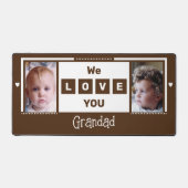 We houden van je opa 2 foto bruin wit bureaumat (Voorkant)