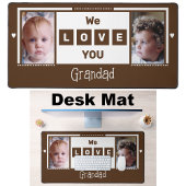 We houden van je opa 2 foto bruin wit bureaumat