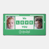 We houden van je opa 2 foto groen wit bureaumat (Voorkant)