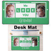 We houden van je opa 2 foto groen wit bureaumat