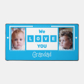 We houden van je opa 2 foto lichtblauw wit bureaumat (Voorkant)