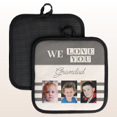 We houden van je opa 3 foto grijs pannenlap