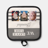 We houden van je opa 3 foto grijs pannenlap (Voorkant)