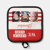 We houden van je opa 3 foto rood pannenlap (Voorkant)