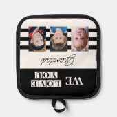 We houden van je opa 3 foto zwart pannenlap (Voorkant)