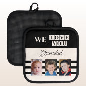 We houden van je opa 3 foto zwart pannenlap