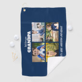 We houden van je opa 4 Foto Navy Blue Golfhanddoek (Insitu)