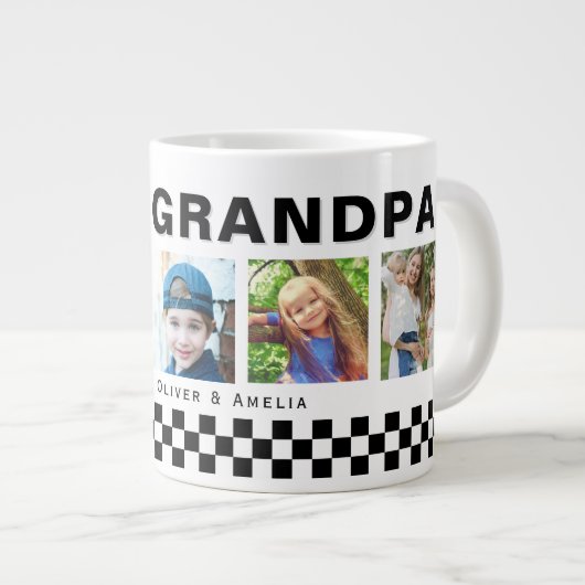 We houden van je Opa 5 Foto's Keepsake Grote Koffiekop (Voorkant rechts)