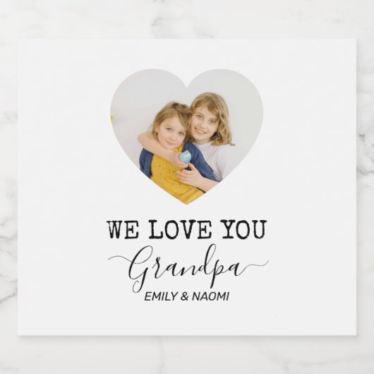 We houden van je, opa | Eigen bierflesetiket Bier Etiket (Enkel label)