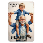 We houden van je opa foto flexi magneet (Verticaal)