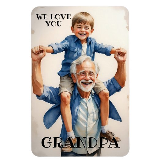 We houden van je opa foto flexi magneet (Verticaal)
