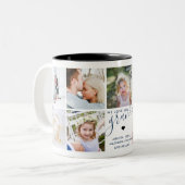 We houden van je opa | Foto Gift Navy Blue Tweekleurige Koffiemok (Voorkant links)