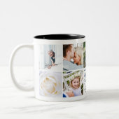 We houden van je opa | Foto Gift Navy Blue Tweekleurige Koffiemok (Links)