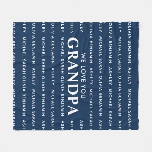 We houden van je Opa Gepersonaliseerde Kinder name Fleece Deken (Voorkant (Horizontaal))