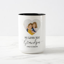 We houden van je, opa | Gepersonaliseerde koffie M Tweekleurige Koffiemok