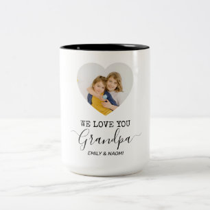 We houden van je, opa Gepersonaliseerde koffie M Tweekleurige Koffiemok