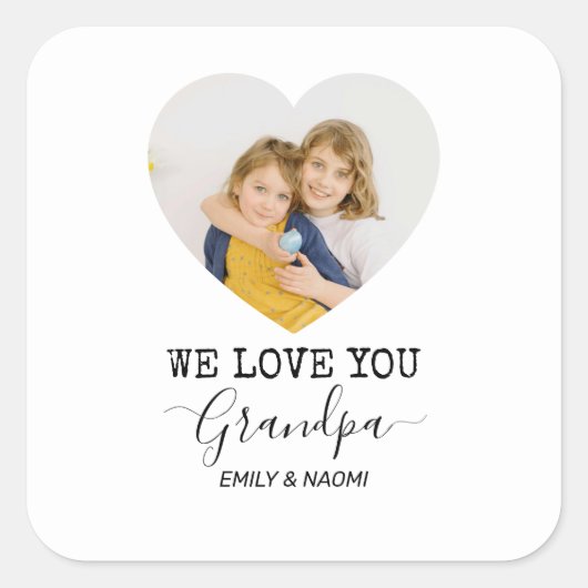 We houden van je, opa | Gepersonaliseerde Sticker (Voorkant)