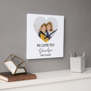 We houden van je, opa Gepersonaliseerde wandklok
